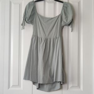 Stylish Green Puff Sleeve Dress